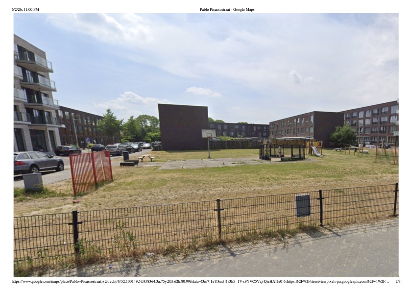 The Pablo Picassostraat playground, June 2025